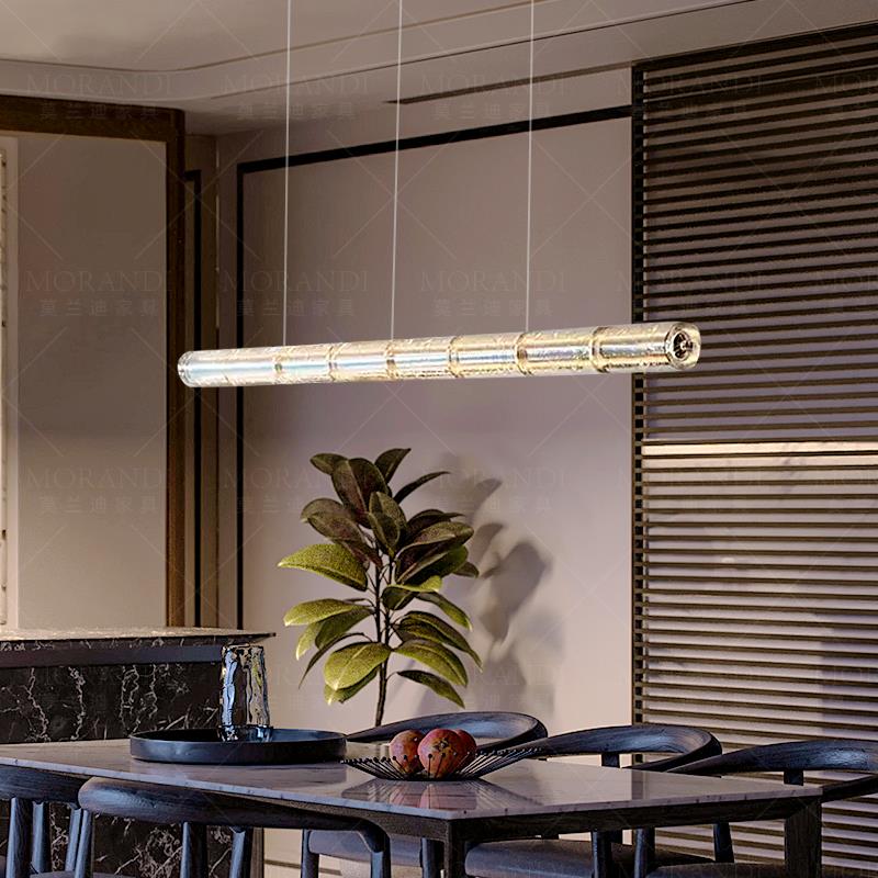 设计师FLOS餐厅长条吊灯意式轻奢别墅岛台可调节氛围感触控一字灯