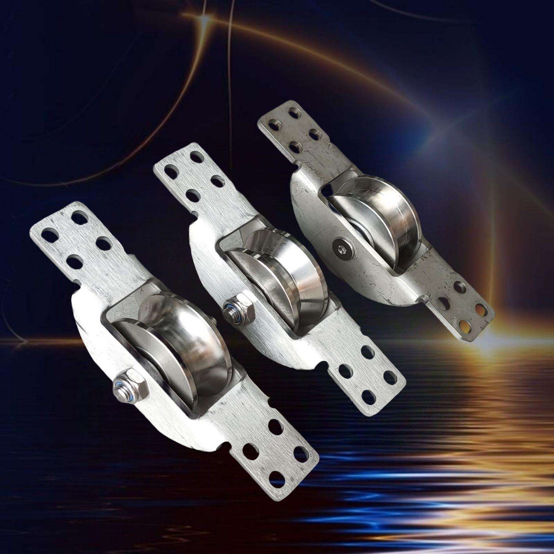 不锈钢移门轨道轮平移门隐藏式滑轮带轴承轮滚轮暗藏船轮隐形角铁