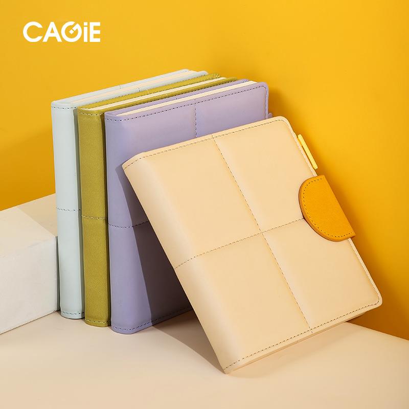 卡杰方方本可爱卡通网格本皮面磁扣手账本加厚创意本子笔记本跨境