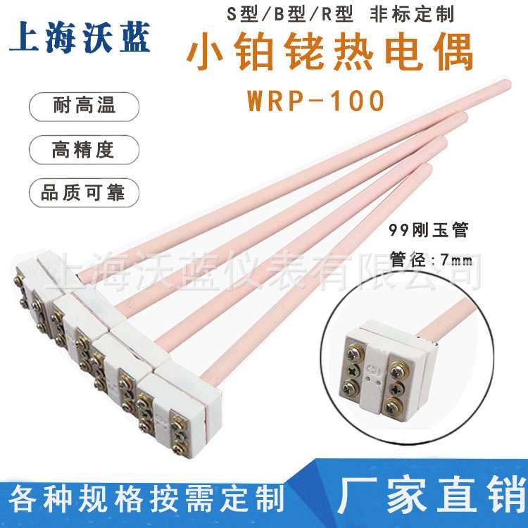 WRP-100小铂铑热电偶马弗炉烤瓷炉用高温探头S型B型K型热电偶铠装