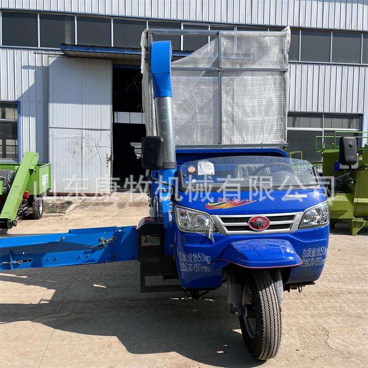 边走边铡三轮铡草机 柴油机带秸秆粉碎机 时产8吨铡草揉丝机