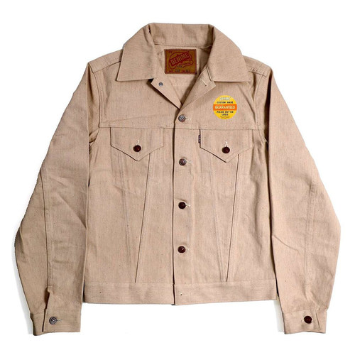 日本Denime Lot233-66M复刻1960年代茶棉棕色棉混纺三代牛仔夹克