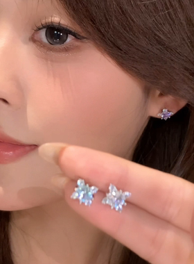 ZHENWEI/甄薇  彩色锆石耳钉女轻奢时尚耳环女甜妹可爱小众高级感