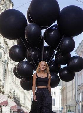 5/10/12/18 Inch Black Balloons Flashing Metallic Balloons Bi