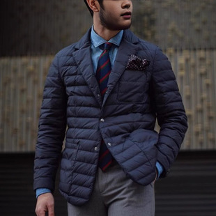 2026 men clothes秋冬新款男式棉服青年时尚韩版修身纯色棉服西装