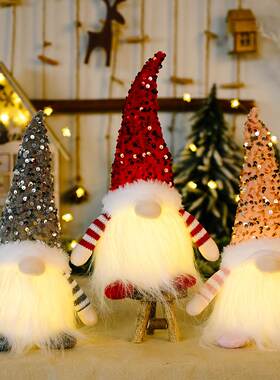 Christmas decoration with lights Doll luminous faceless doll