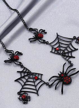 万圣节黑色蜘蛛项链Halloween Black Spider Necklace