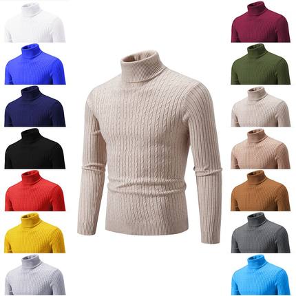 Men Winter Turtleneck Pullover Thermal Sweater男高领套头毛衣
