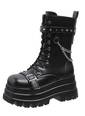 大码43朋克厚底中筒女靴punk women platform boots martin boots