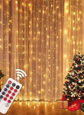 Festoon Christmas Curtain Light Garland Merry Christmas Deco