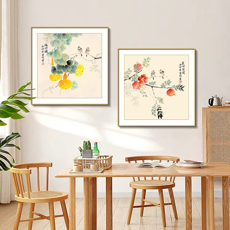 花鸟水果餐厅装饰画吃饭厅原木风挂画高档客厅厨房餐边柜墙面壁画,家居饰品,现代装饰画,淘宝优惠券,粉丝福利购,淘宝优惠卷