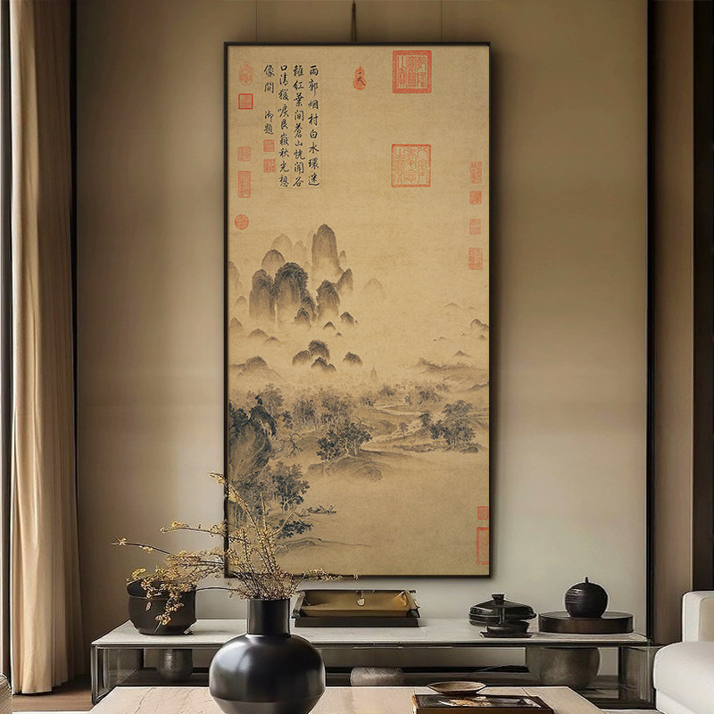 山水画茶室挂画禅意新中式入户玄关装饰画花鸟书房壁画茶台茶文化,家居饰品,现代装饰画,淘宝优惠券,粉丝福利购,淘宝优惠卷