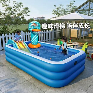 充气游泳池儿童婴儿游泳桶u家用滑梯宝宝洗澡小孩成人大型户外水