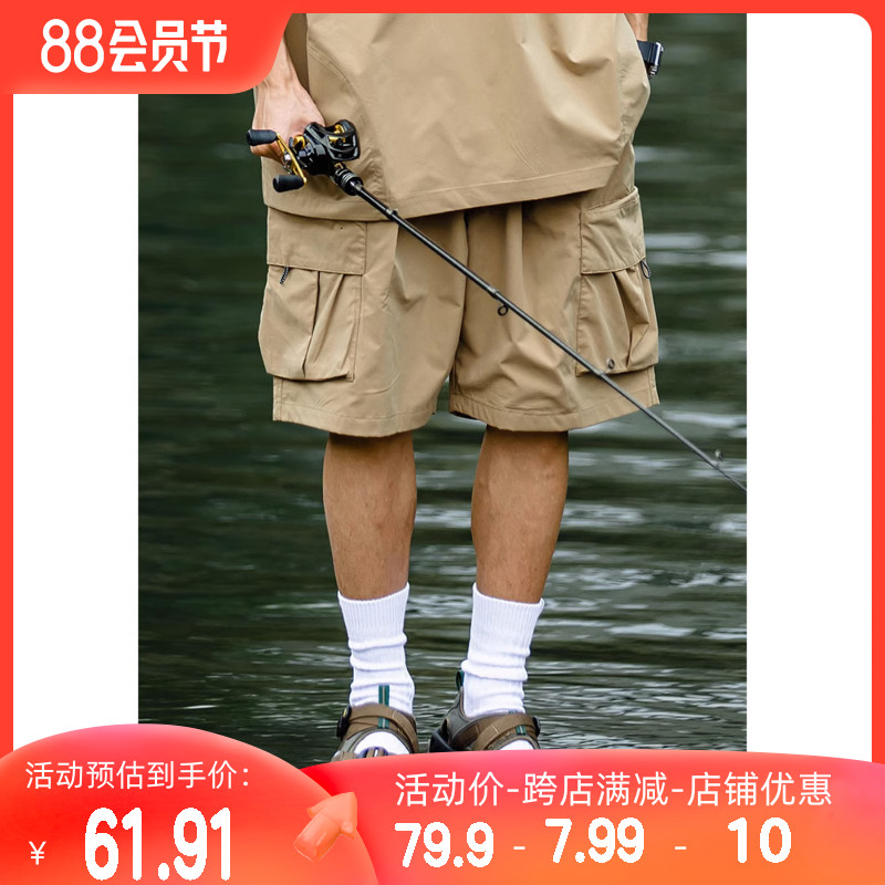 OW线上商店 夏季男生短裤 机能大口袋五分裤户外S宽松纯色工装裤