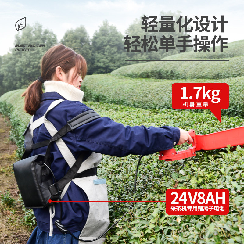 新款无刷电动采茶机单人小型茶树修剪绿篱机充电式茶叶采摘机