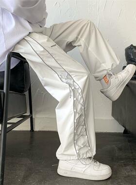 Streetwear White Cargo Pants Men Oversize trousers美式男裤子