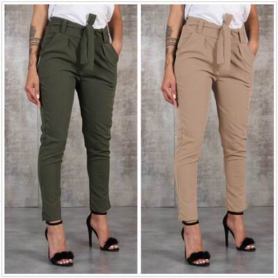 Thin Pants For Women High Waist Black Khaki Green Pants女士