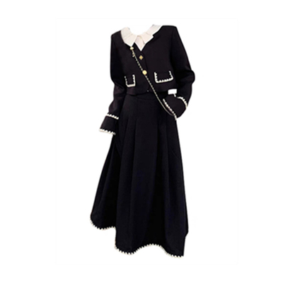 200斤外贸特大码女装速卖通亚马逊欧美风香风外套半身裙套装显瘦