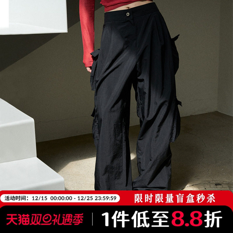 Mathieu韩国高级感宽松阔腿裤女夏季美式工装裤白色休闲裤子薄款