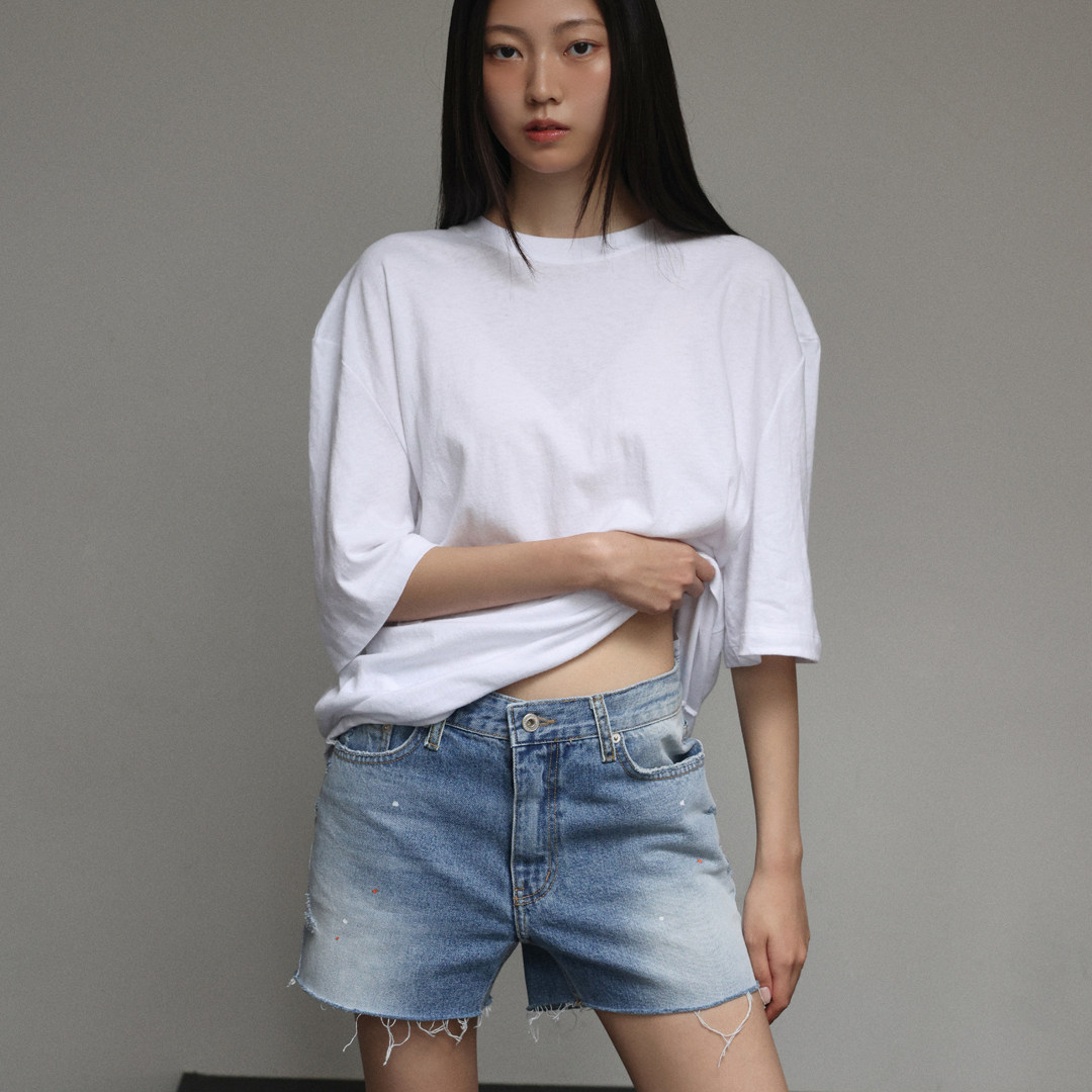 韩国大灯家高腰流苏短款女牛仔裤