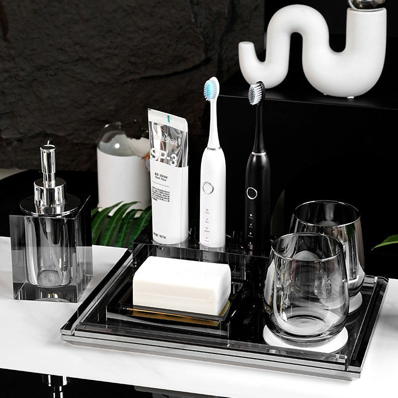 轻奢水晶洗漱套装情侣漱口牙刷杯托盘套件洗手液压瓶香皂盒棉签盒,橡塑材料及制品,其他塑料制品,淘宝优惠券,粉丝福利购,淘宝优惠卷