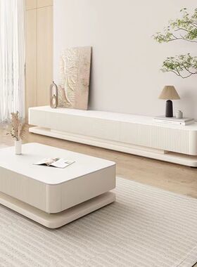 Tal轻奢现代简约超长岩板电视柜茶几组合家用意式落地大户型北欧