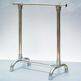 32直径加粗阳台晾衣架不锈钢挂衣杆落地式挂衣架干洗店单杆晒衣架