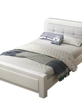 5YA1一米二单人床1.2米儿童床小户型家用白色小床1.35米宽实木床