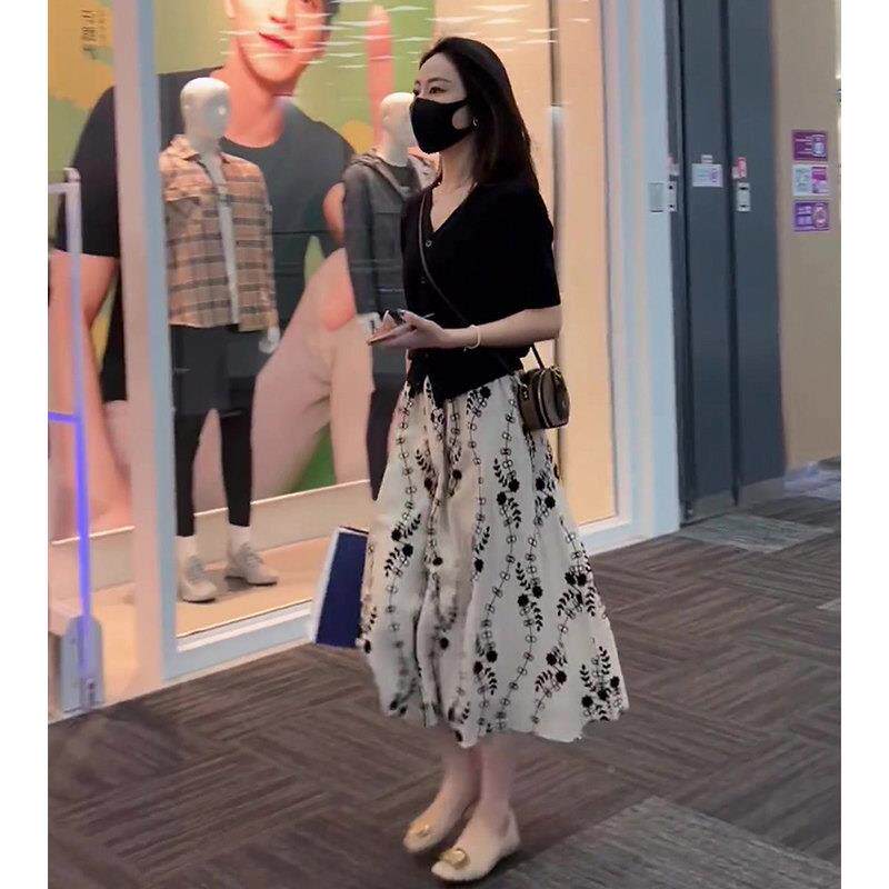 子欧洲站港风尚职业高感女装级休闲气质开YX-9532衫上衣半身裙两