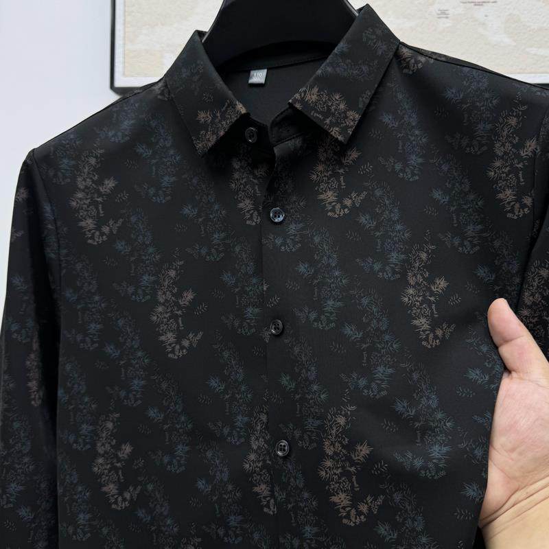 高端精选轻奢长袖花衬衫男秋冬新款宽松免烫衬衣潮流时尚内搭寸衫,男装,时尚防晒服,淘宝优惠券,粉丝福利购,淘宝优惠卷