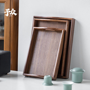 日式木质托盘茶盘点心盘长方形茶水杯收纳家用放茶杯敬茶果盘木盘