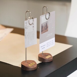 实木价格展示牌立式简约文艺酒店餐厅桌牌菜牌座留言便签夹商品标