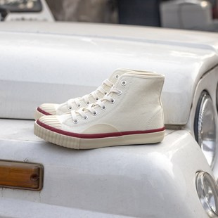 2023秋季新款高帮冈山帆布鞋男女日系简约山本风鞋子久留米硫化鞋