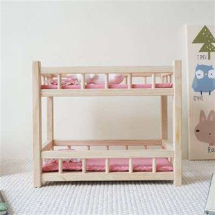 色扮演床婴儿儿童4岁角实木双层床玩具制家具娃娃摇摇3岁床w.