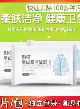 擦羽服绒干清洁湿巾免洗去污清洗便携74234式湿洗纸巾干洗剂