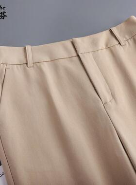 妈裤休子女春筒季2024妈新款棉质直女裤宽松高腰FK889120长裤春秋