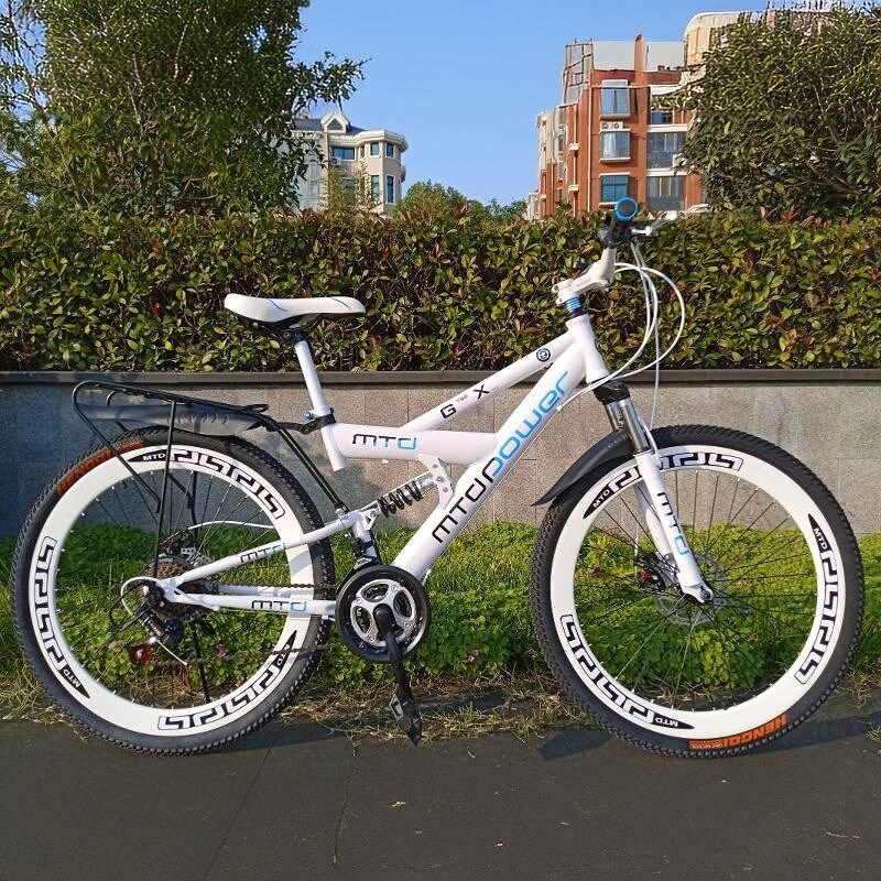 前后双减震双碟刹山地车带后座可以带人山地自行车26寸24变速单车