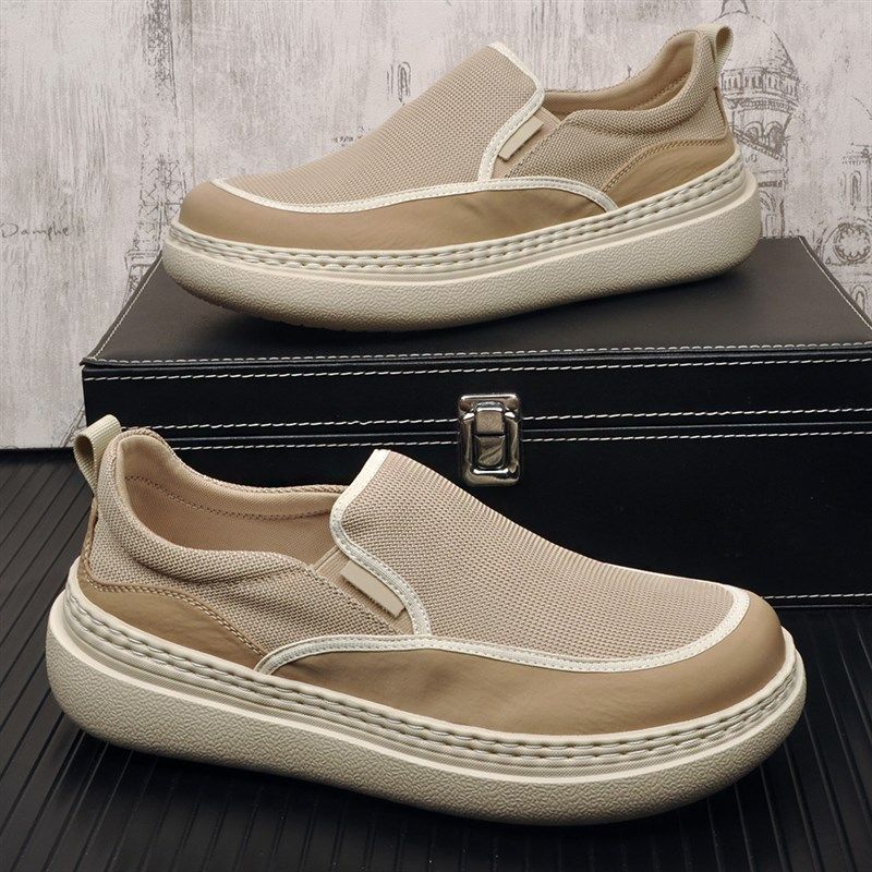 男鞋2025春夏季新款潮流百搭简约轻便软底一脚蹬网面透气休闲布鞋,流行男鞋,网面鞋,淘宝优惠券,粉丝福利购,淘宝优惠卷