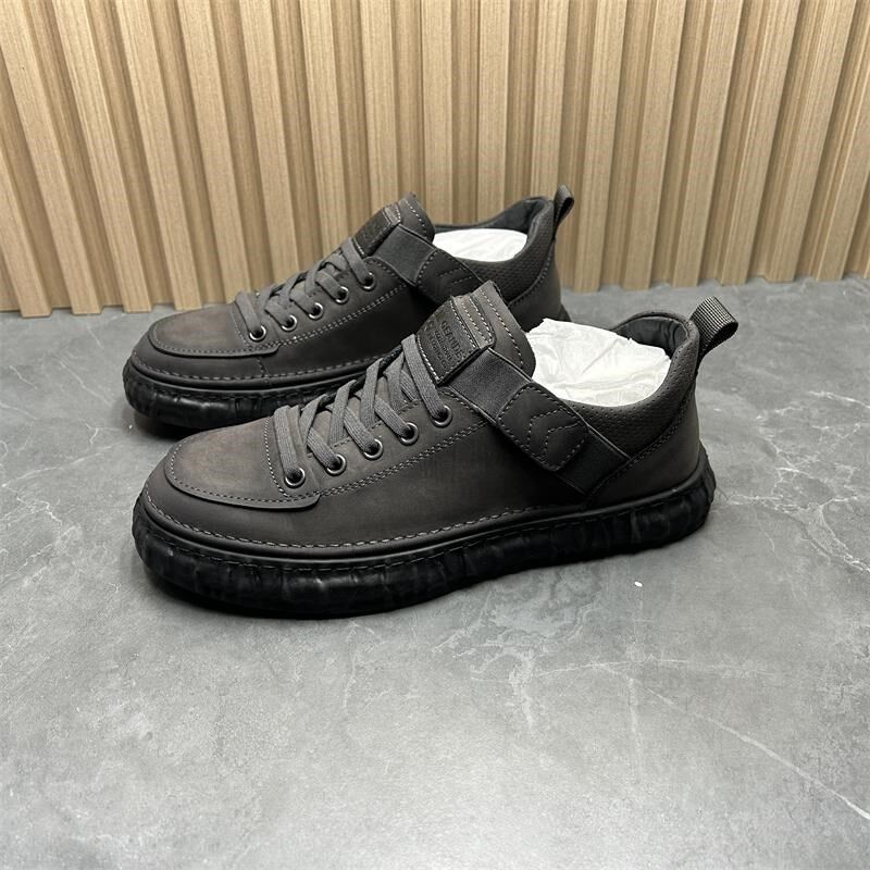 撤柜断码真皮休闲板鞋男士2025新款软底舒适时尚灰色户外运动皮鞋,流行男鞋,休闲板鞋,淘宝优惠券,粉丝福利购,淘宝优惠卷