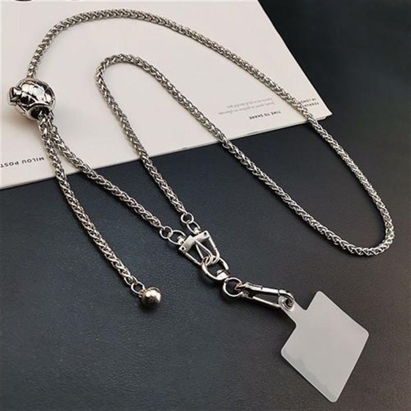 手机挂绳斜挎长i款肩背可调节伸缩金属扭链挂链装饰挂件链子可拆