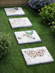 草坪鹅卵石水泥地砖户外庭院踏步石花园布置装 饰品汀步脚踏石板