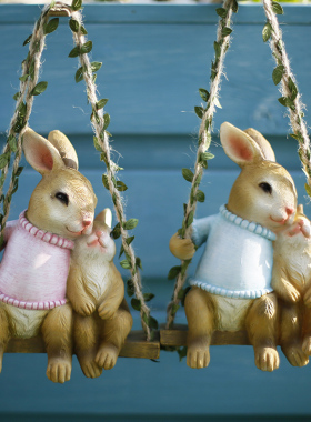 阳台庭院卡通兔子树脂