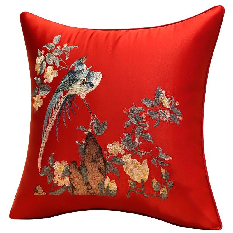 中式沙发靠垫靠枕套中国风刺绣抱枕客厅婚庆结婚红色床上靠背腰枕,居家布艺,靠垫/抱枕,淘宝优惠券,粉丝福利购,淘宝优惠卷