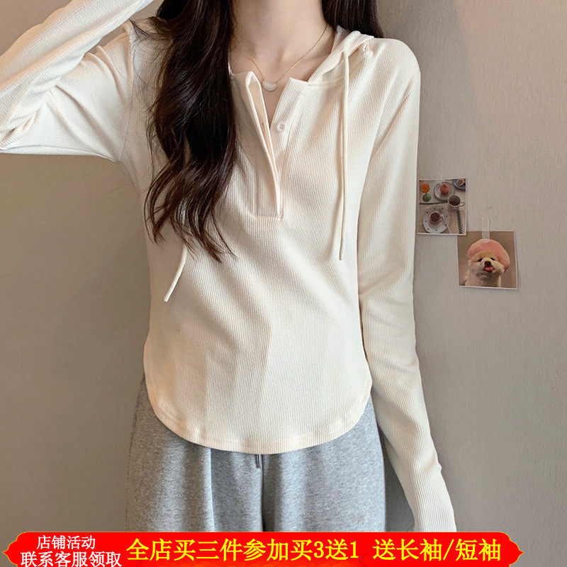 正肩连帽长袖小衫辣妈外出哺乳卫衣秋季修身显瘦S产後哺乳T恤上衣