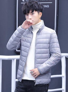 2023秋冬男士轻薄o羽绒棉服短款修身休闲无帽轻便棉袄保暖棉衣外