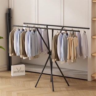 折叠晾衣架收束落地卧室内阳台家用架子凉衣服挂衣架杆晒被子