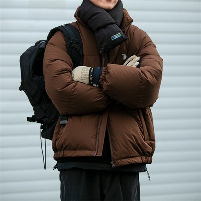 日系复古冬季基本款情侣加厚面包服羽绒服外套男立领潮牌保暖外套