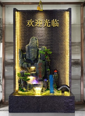 假山流水喷泉摆件水n幕墙公司屏风隔断别墅庭院水池装饰绿植造景