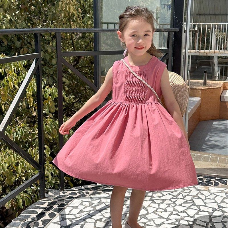 女童棉布连衣裙夏季新款儿童简约背心裙韩版洋气女孩白色公主裙子,童装/婴儿装/亲子装,连衣裙,淘宝优惠券,粉丝福利购,淘宝优惠卷