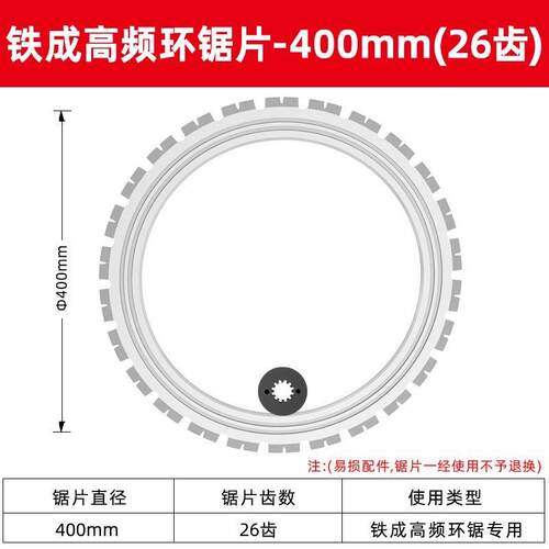 铁成高频环锯锯片混凝土切墙机锯片多功能改门切割片开门窗锯片